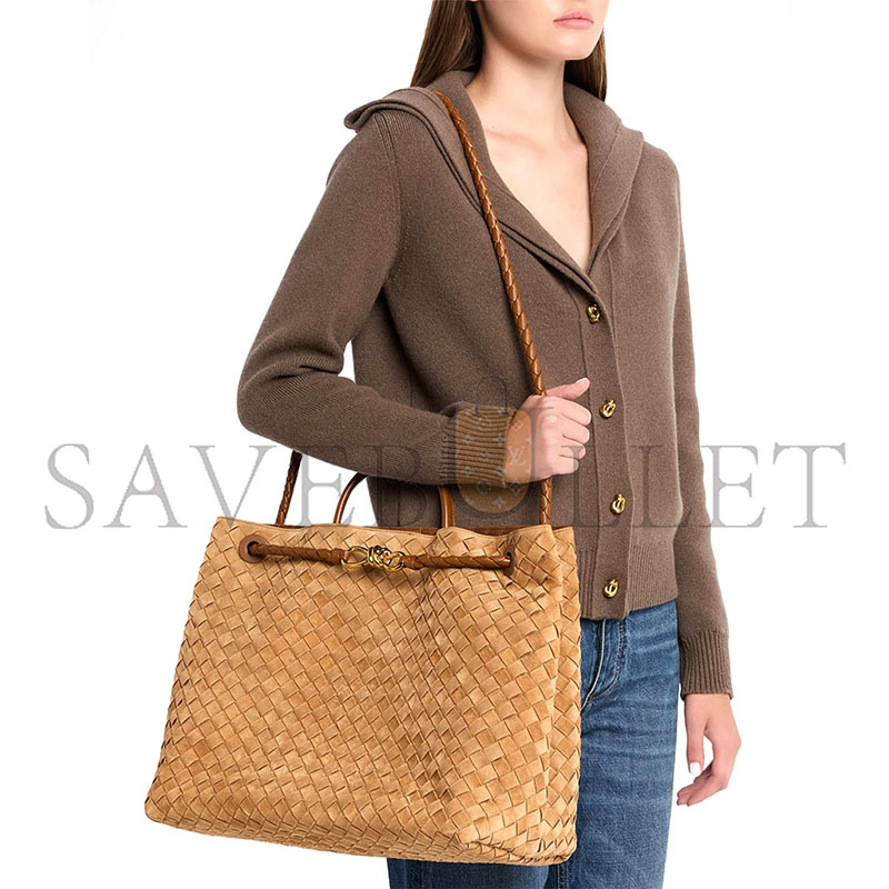 b0tt*ga Ven*ta andiamo large intrecciato leather tote 743575 (45*34*22cm)
